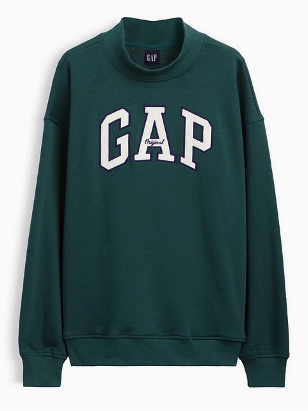 New GAP VintageSoft Oversized Mockneck Logo Sweatshirt